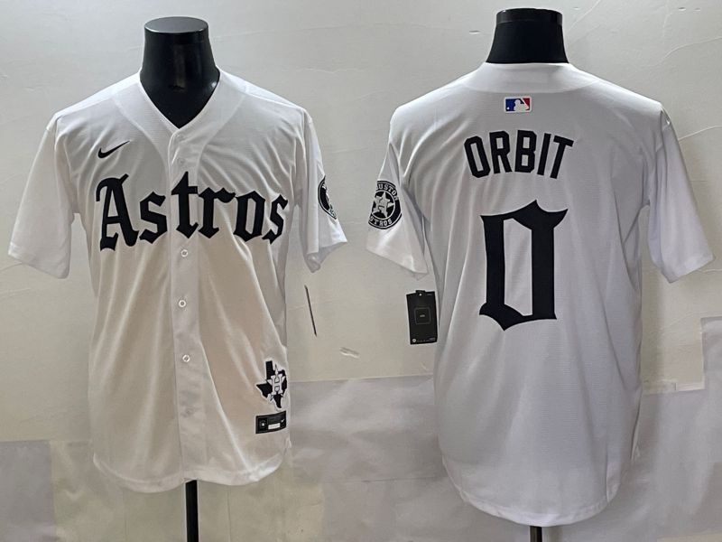 Men 2025 Houston Astros #0 Orbit White Five generations Joint Name Nike MLB Jersey style 2->houston astros->MLB Jersey
